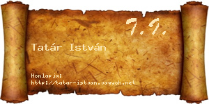 Tatár István névjegykártya
